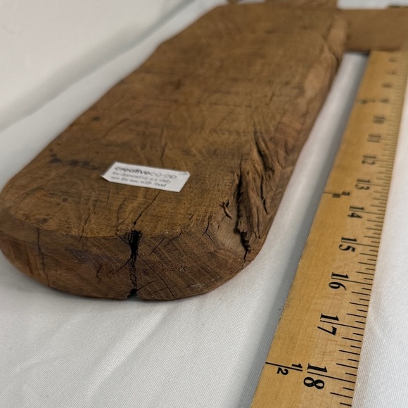 Creative Co-Op Teak Wood Board with Rope - Picture 6 of 8